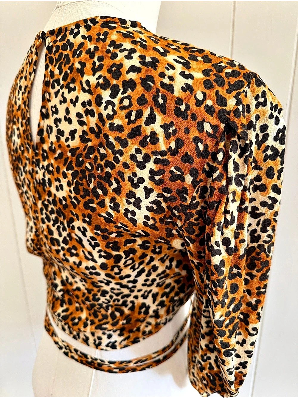 maje Leopard Print Blouse Small (1) Mob Wife Indie Sleaze Boho Chic - Picture 8 of 16